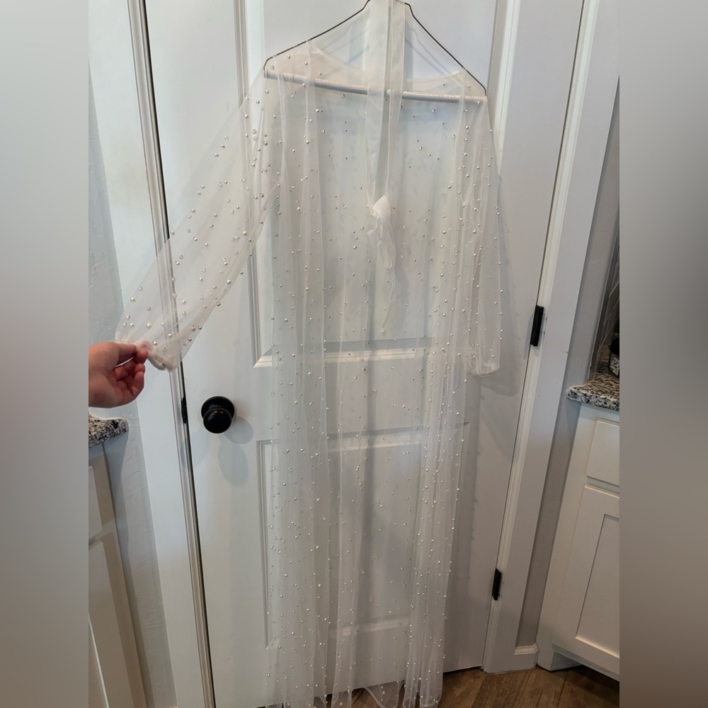 Sheer White Pearl Robe